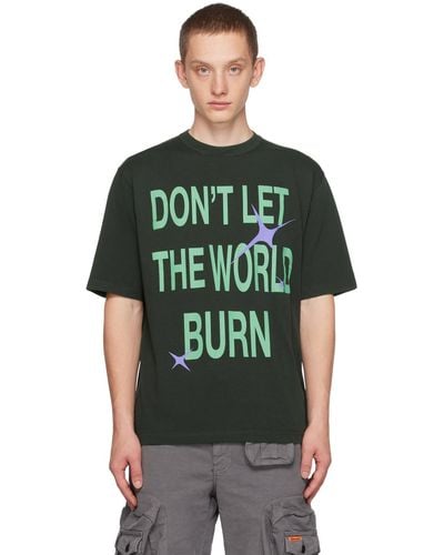 Heron Preston Khaki Burn T-shirt - Green
