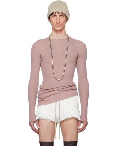 Rick Owens Pink Ribbed Sweater - Multicolor