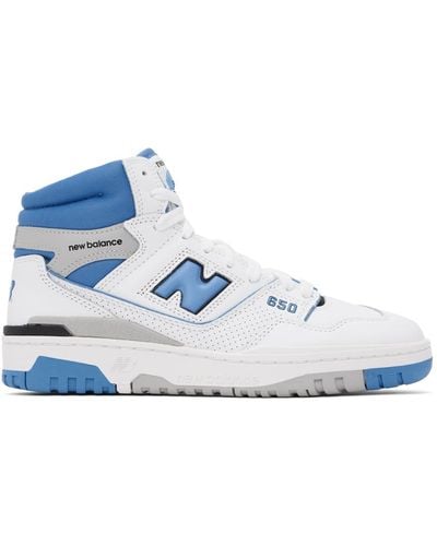 New Balance White & Blue 650 Sneakers - Black