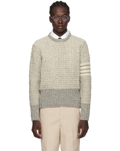Thom Browne Grey 4-bar Sweater - Multicolour