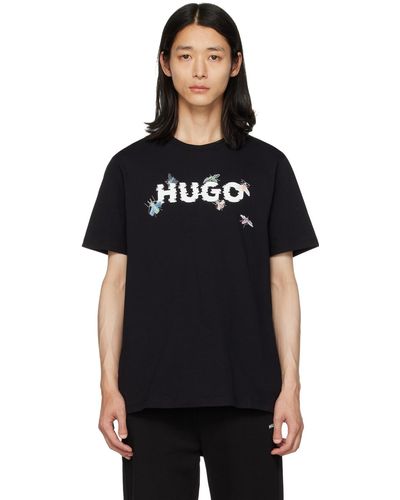 HUGO ロゴプリント Tシャツ - ブラック