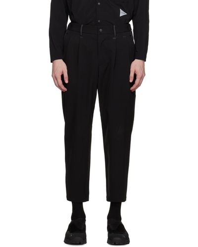 and wander Black Plain Tapered Trousers