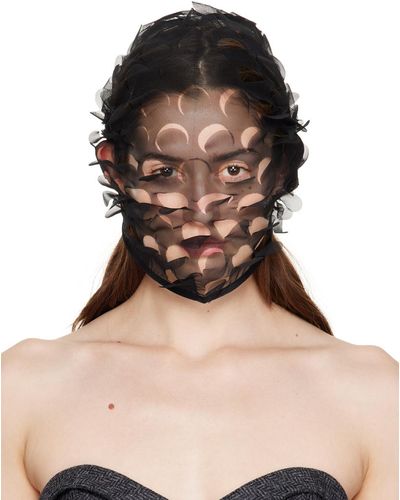 Maison Margiela Black Cutout Face Mask - Natural