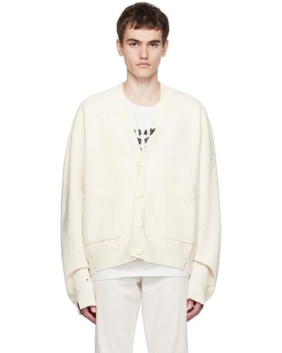 MM6 by Maison Martin Margiela Off-white Distressed Cardigan