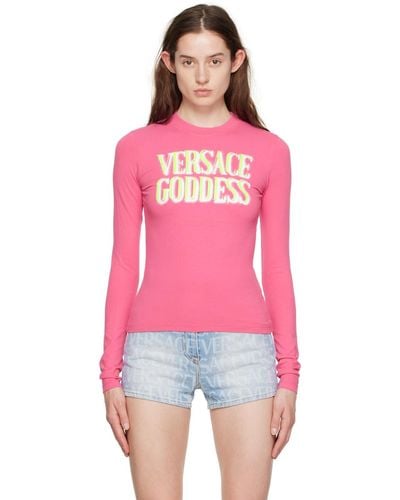 Versace Goddess 長袖tシャツ - レッド