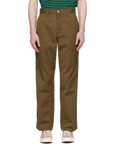Carhartt Brown Simple Trousers - Multicolour