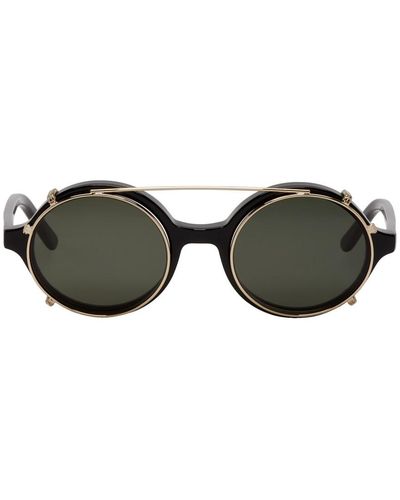 Han Kjobenhavn Black And Gold Doc Clip-on Sunglasses