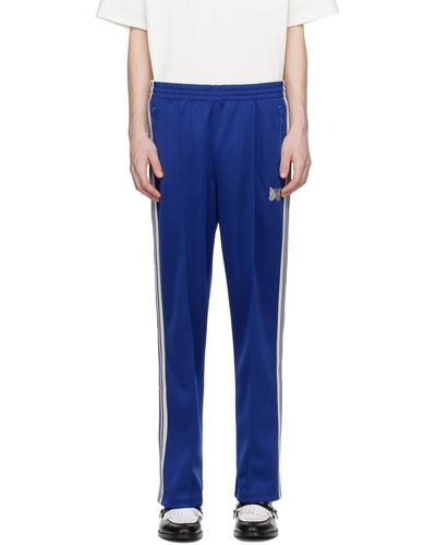 Needles Pantalon de survêtement bleu à garnitures à rayures