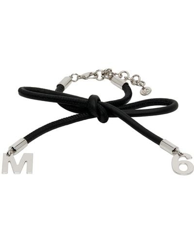 MM6 by Maison Martin Margiela Bracelet argenté à nœud - Noir