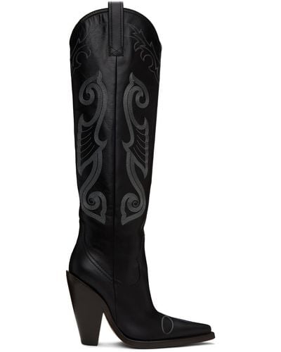 Moschino Jeans High Western Boots - Black