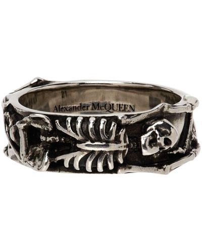 Alexander McQueen Dancing Skeleton Ring - Metallic