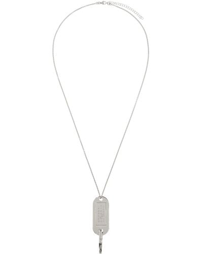 MM6 by Maison Martin Margiela Silver Tag Necklace - Black