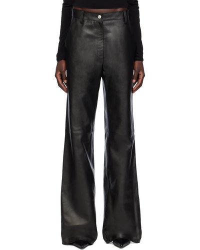 Magda Butrym Paneled Leather Pants - Black
