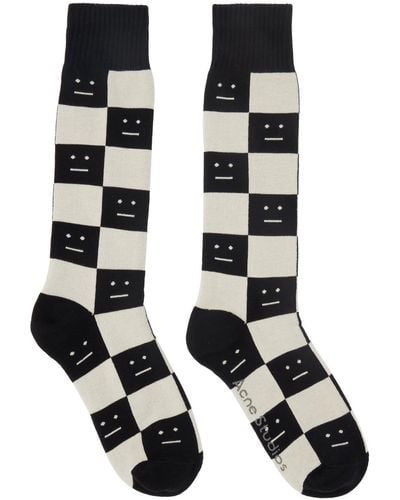 Acne Studios Black Checkerboard Socks
