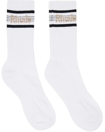 Rhude Stripe Sport Socks - White
