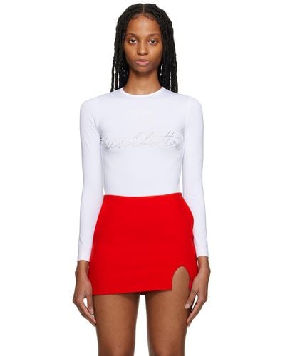 Pushbutton Crystal Long Sleeve T-shirt - Red