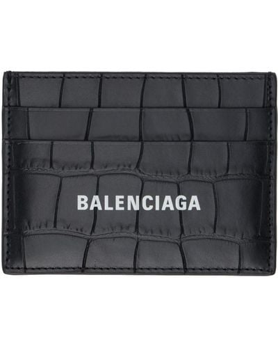 Balenciaga クロコ型押し カードケース - ブラック