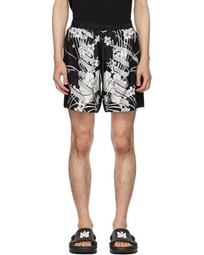 Amiri Floral Shorts - Black