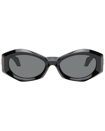 Versace Medusa Plaque Irregular Sunglasses - Black