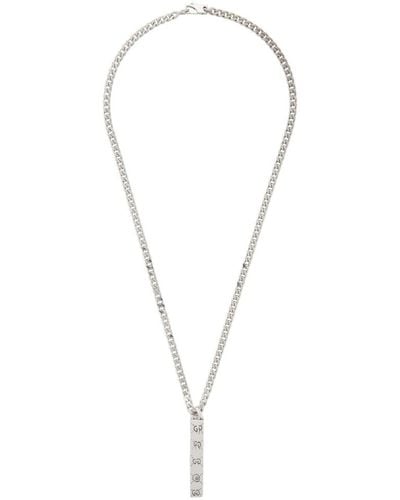 Gucci Silver Ghost Bar Necklace - Metallic