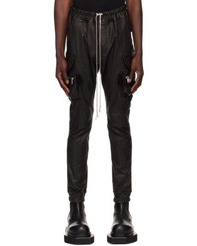 Rick Owens Porterville Mastodon Leather Trousers - Black