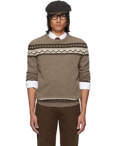 De Bonne Facture Jacquard Sweater - Brown
