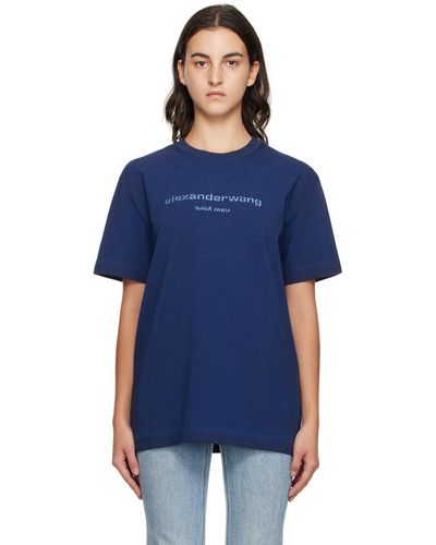 Alexander Wang T-shirt bleu marine à logo imprimé
