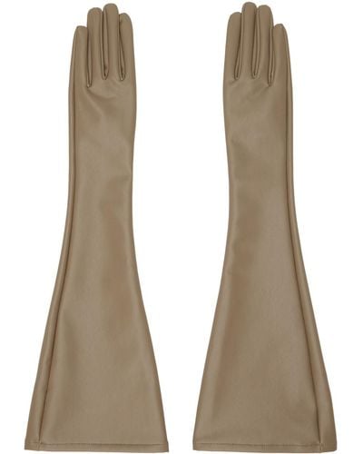 Issey Miyake Brown Straight Seams Gloves - Natural