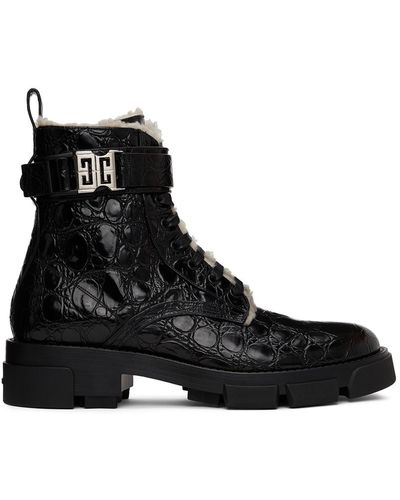 Givenchy Black Terra Shearling-lined Combat Boots