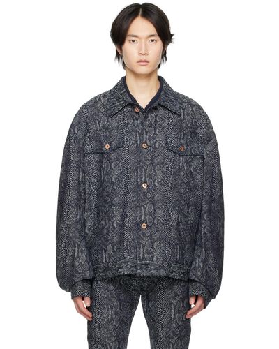 KOZABURO Snake Denim Jacket - Black