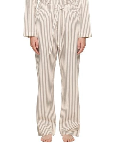 Tekla Off- Drawstring Pyjama Trousers - Natural