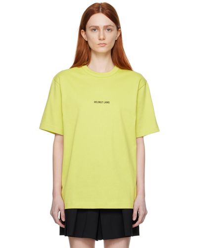 Helmut Lang T-shirt vert à logo - Jaune