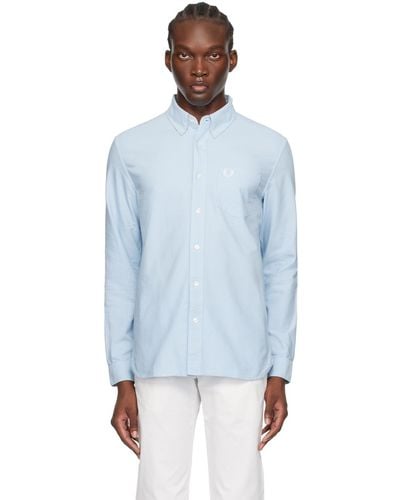Fred Perry F Perry Blue Button Shirt
