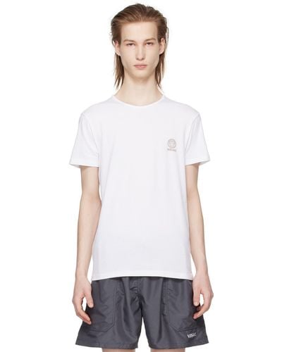 Versace ホワイト プリントtシャツ