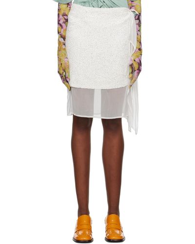 Dries Van Noten White Sequinned Miniskirt - Black