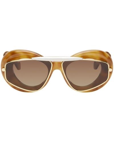 Loewe Tortoiseshell Wing Double Frame Sunglasses - Black