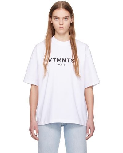 VTMNTS ホワイト ロゴ Tシャツ