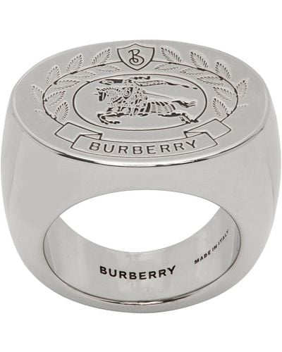 Burberry Silver Ekd Ring - Metallic