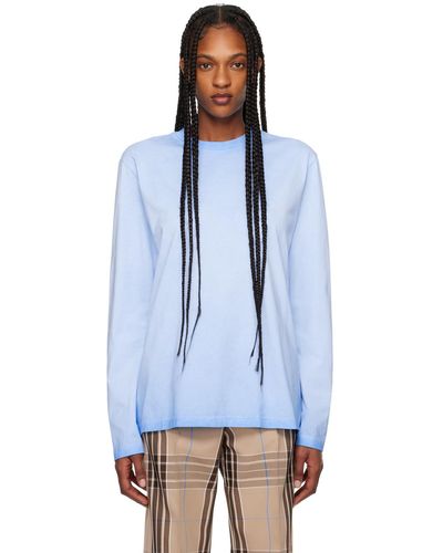 MSGM Faded Long Sleeve T-shirt - Blue