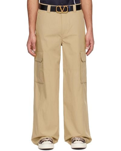 Valentino Hammer Loop Cargo Trousers - Natural