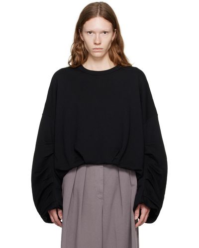 Dries Van Noten Black Draped Sweatshirt