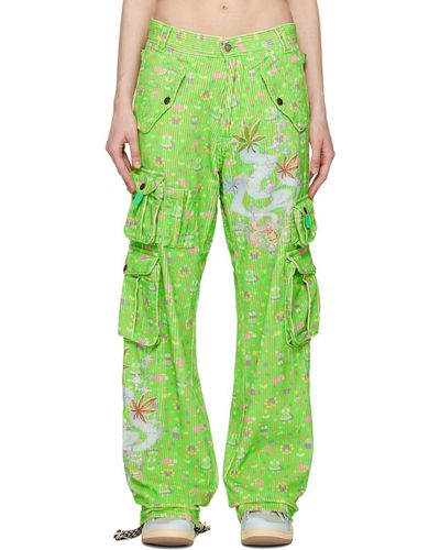 ERL Green Glittered Trousers