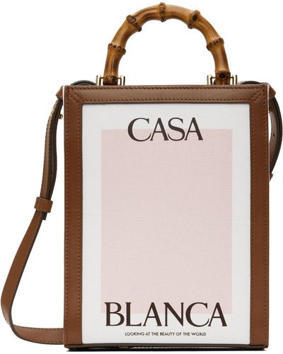 Casablancabrand ブラウン& キャンバス ミニ Casa トートバッグ - ピンク