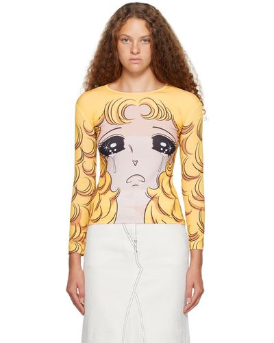 Pushbutton T-shirt à manches longues crying girl jaune exclusif à ssense - Multicolore
