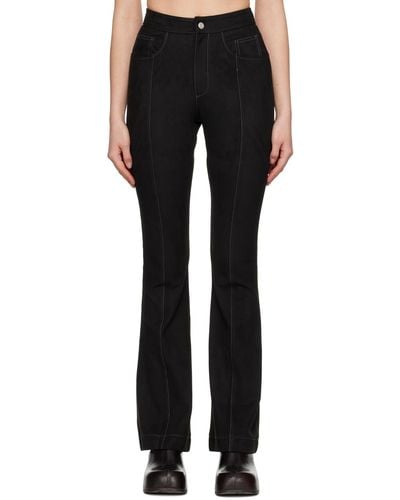 ANDERSSON BELL Panelled Faux-leather Trousers - Black