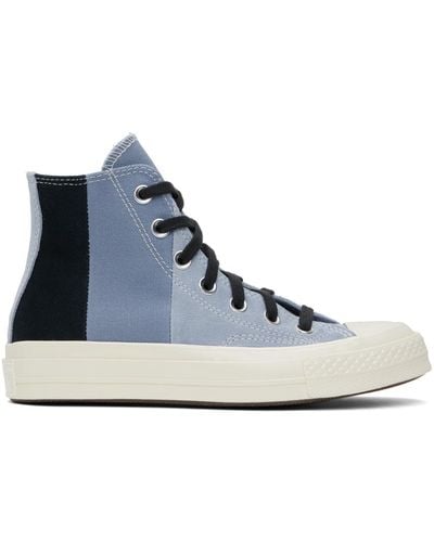 Converse Blue & Black Chuck 70 Patchwork Suede Sneakers