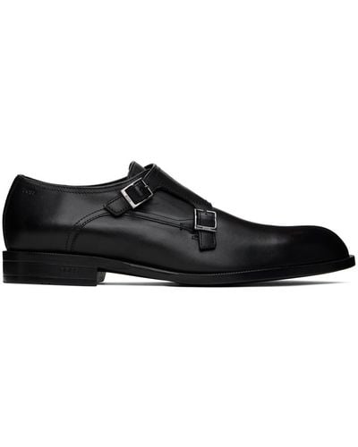 BOSS Chaussures à boucles noires en cuir