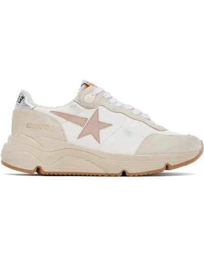 Golden Goose White & Grey Running Sole Trainers - Black