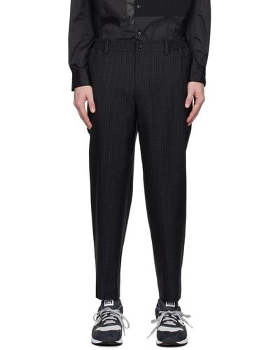 Comme des Garçons Navy Elasticized Pants - Black