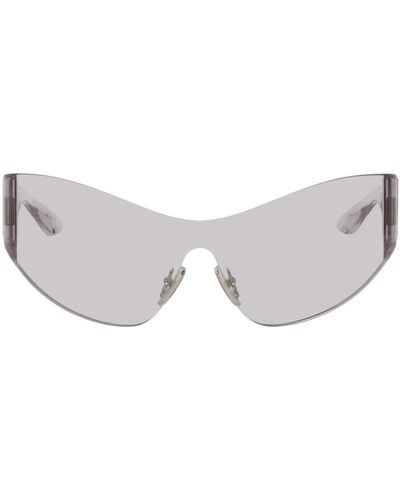 Balenciaga Lunettes de soleil de type visière es exclusives à ssense - Blanc